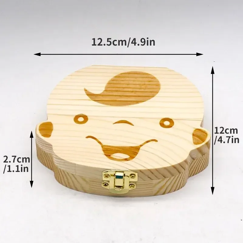 Wooden Baby Teeth Storage Box Baby Keepsakes Teeth Collecting Teeth Umbilical Cord Box Kids Tooth Wood Box Organizer Deciduous