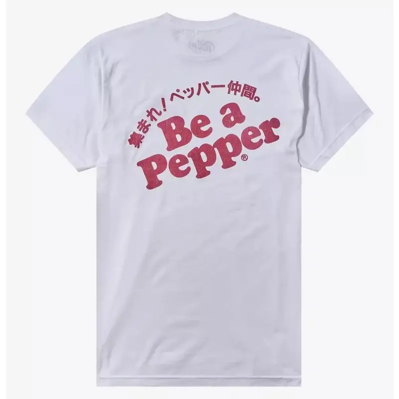 Dr Pepper-Camiseta blanca de doble cara Kanji japonesa para hombre, nueva XS 2XL