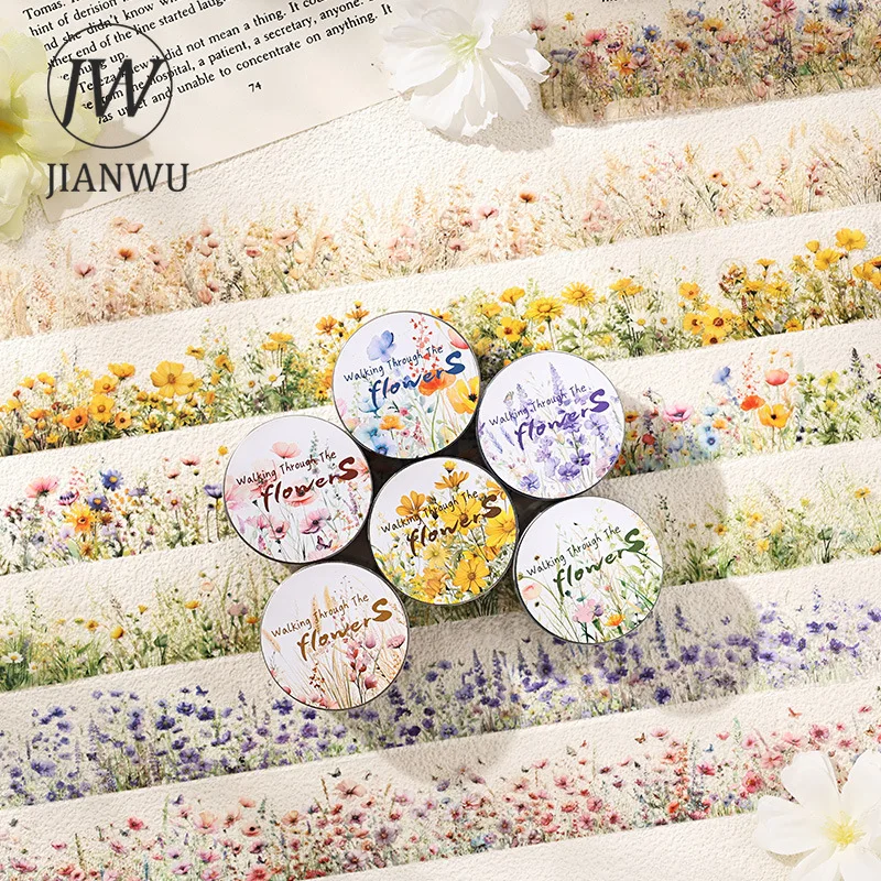 fita-pet-criativa-jianwu-30mm-200cm-com-estampa-vintage-de-plantas-e-flores-para-scrapbooking-e-diario-diy