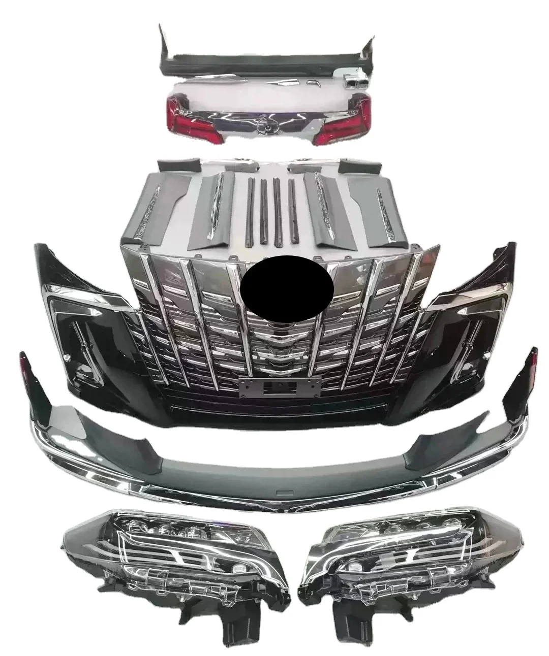 

Body Kit for Alphard 30 series 2016 upgrade to 35 Front Rear bumper Grill mask headlight taillight Car Accessories