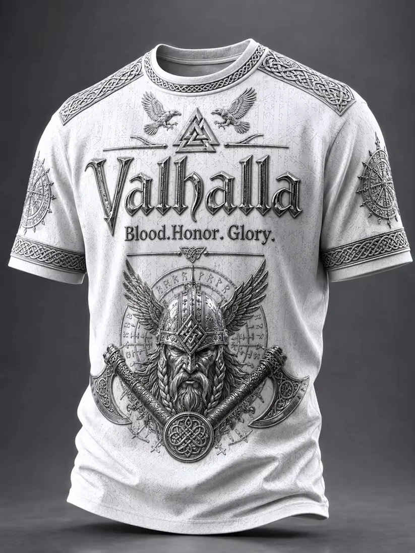 2027 Summer New Style Men's Football Training Suit Viking Style 3D Printed Sports Breathable T-Shirt Family Style Shirt Kids