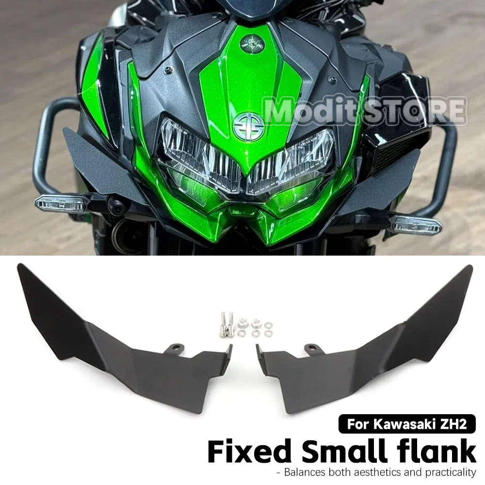 

For Kawasaki ZH2 2020-2025 2026 Motorcycle Side Winglet Front Spoiler Wing Small flank Fairing Fixed Lower lip Wing