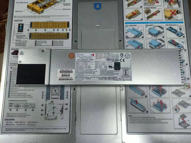 Spot disassembly server 2000W titanium power supply PWS-2K02A-1R 174A 12V power supply