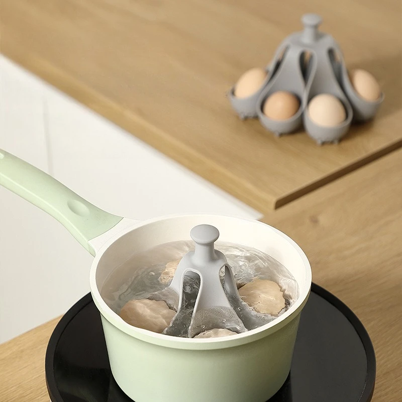 

Silicone Egg Poacher - Stackable Egg Cooker for Microwave/Boiling, BPA-Free Kitchen Gadget with 6 Egg Cups, Space Saving