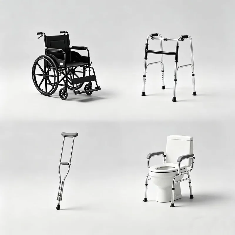 Alüminyum hasta scooterı, rehabilitasyon için uygun, tekerlekli katlanabilir mobilya aksesuarları