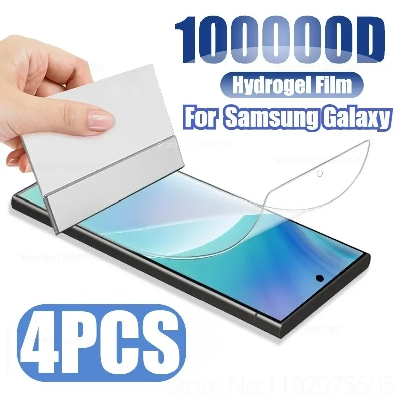 

4Pcs HD Clear Hydrogel Film for Samsung Galaxy S25 S23 S24 Ultra S24 S23 FE Screen Protector For Samsung S20 S21 S22 Plus S10 S9