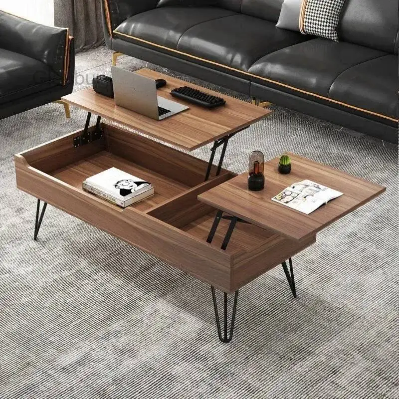 Multifunctional Foldable Coffee Tables Creative Simple Liftable Dining Tables Modern Storage Center Tables Living Room Furniture