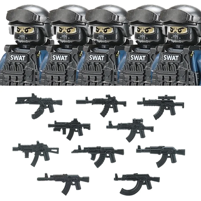 Militär Figuren Aufruf Polizei Soldat Bausteine Stadt Kommando Special Forces SWAT Waffen Weste Ziegel Kinder Spielzeug Geschenk