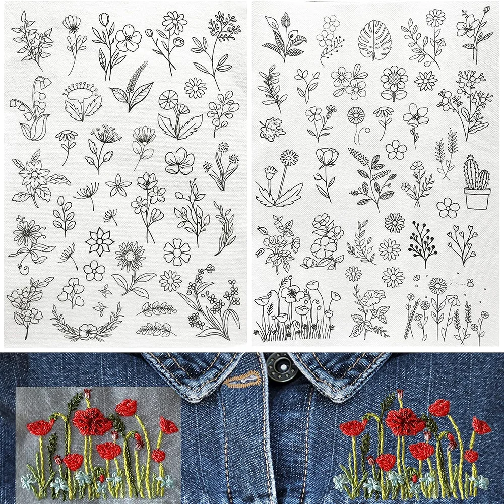 New Water Soluble Embroidery Stabiliser Blank Printable Hand Pattern Stick Film Embroidery Backing DIY Craft Making