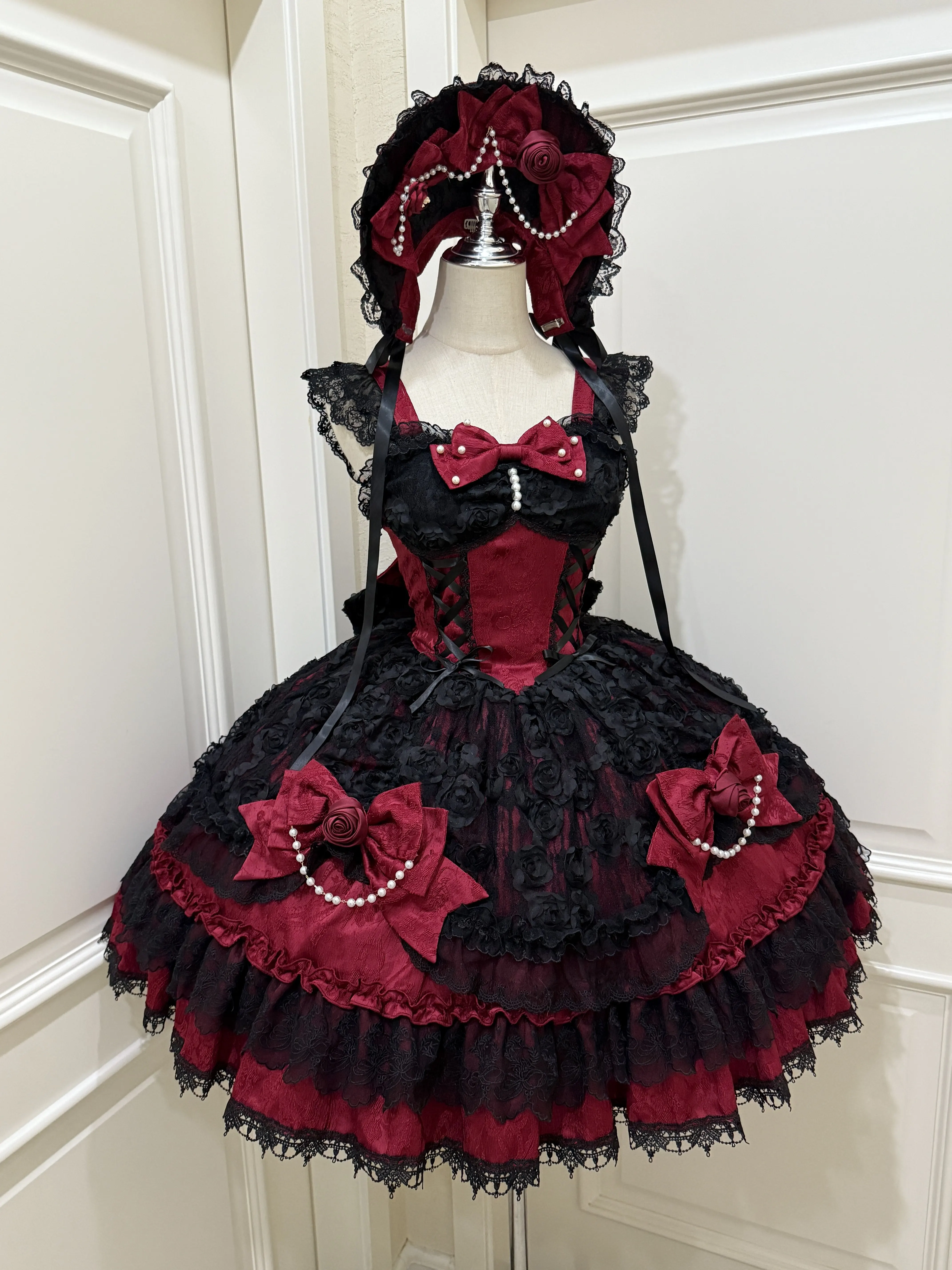 Rose Princess - Halloween Gothic Lolita JSK, Sheer Rose Dress by
