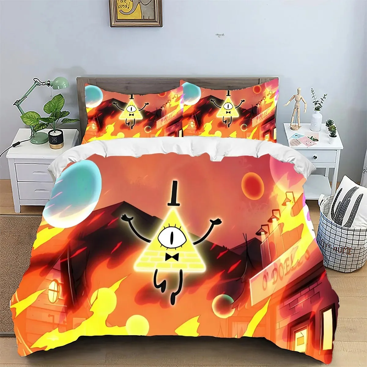 Gravity Falls Duvet Cover Dipper Pines Pillowcase Bedding Set Adult Boy Girl Bedroom Decoration Children Single Double Size