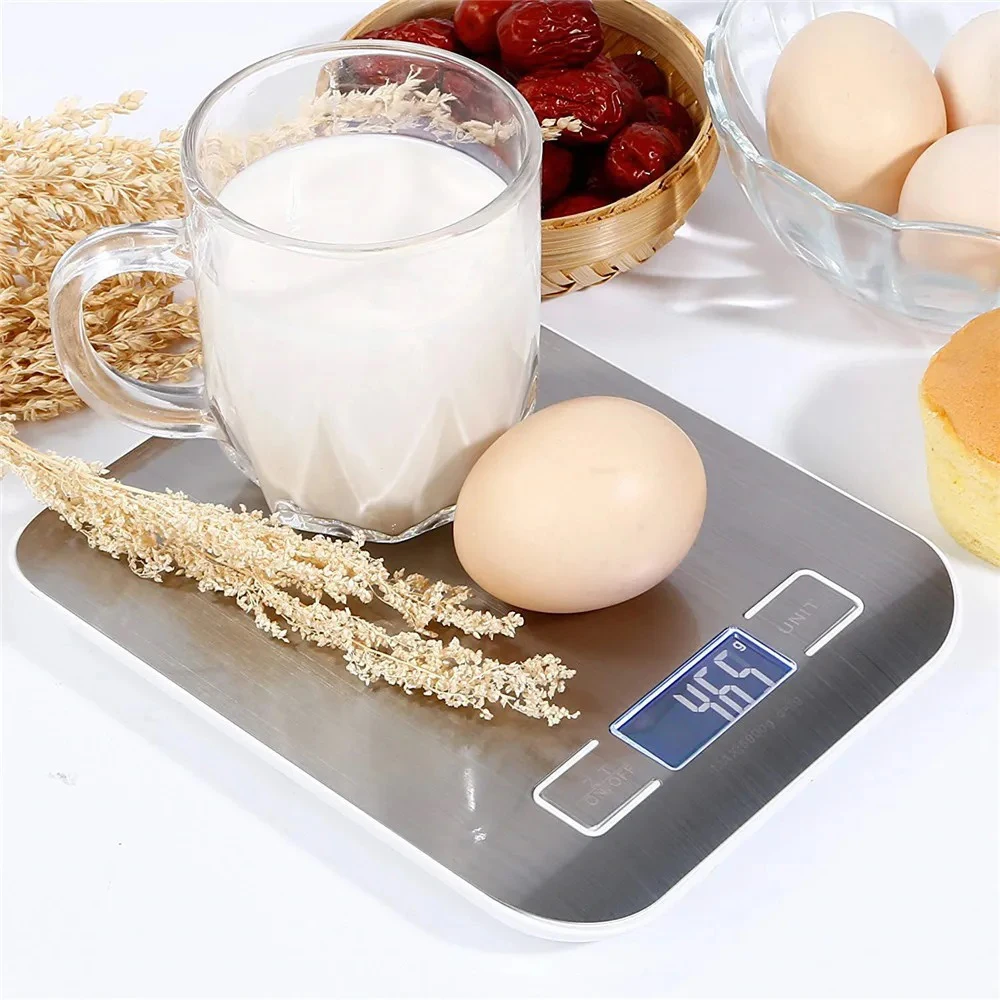 USB Charging Digital Scale Stainless Steel High-Precision Kitchen Food Scale for Cooking Baking 1g up to 10kg