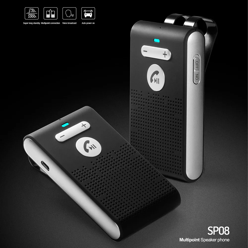 SP08 Sun Visor Bluetooth 5. Hands-free Speaker Call Vibration Boot One for Two Caller Number Call System