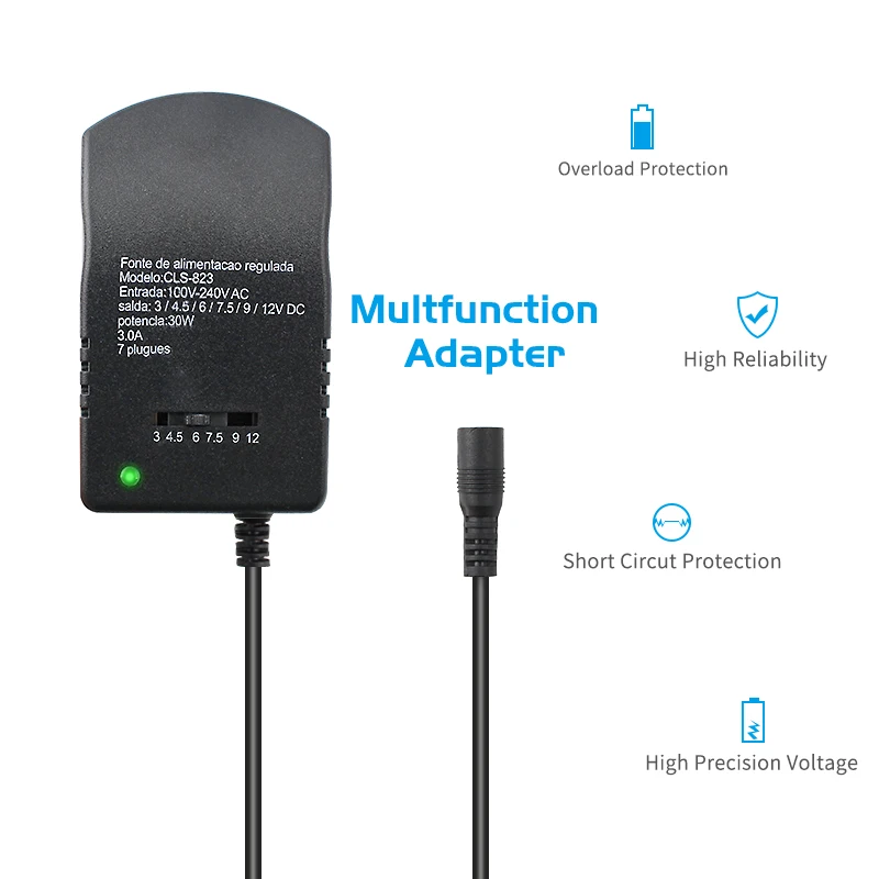 Regulowany Adapter 220V AC do DC 12V 3V 5V 6V 7V 9V Multi napięcie zasilania 3.5A konwerter 7 sztuk wtyczka uniwersalny zasilacz