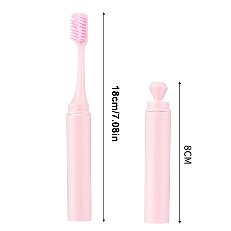 3Pcs Small Dental Brush Adult Soft Toothbrush Candy Colors Cleaning Tooth Travel Toothbrush Foldable Portable