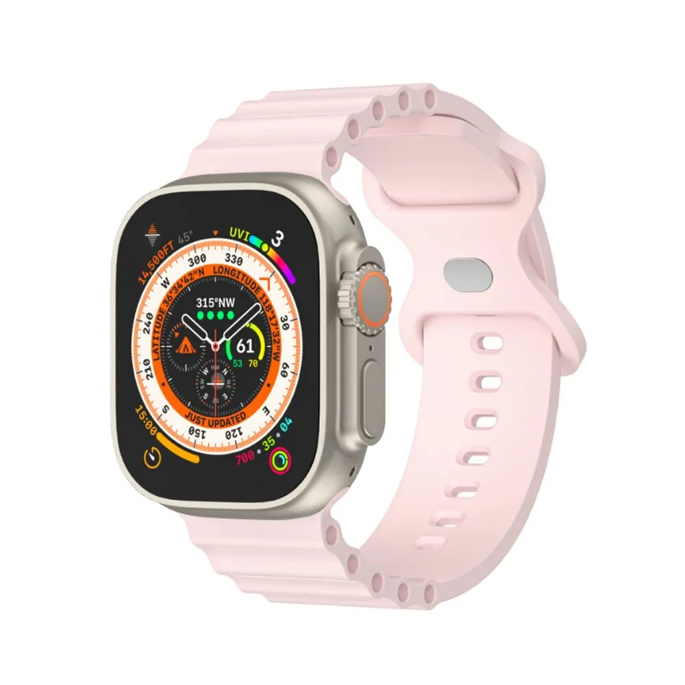Ocean Silikonarmband für Apple Watch Ultra 3 2 1 49mm Atmungsaktives Armband Serie 9 8 7 6 5 4 SE 45mm 44mm 42mm Armbänder – Detail 4