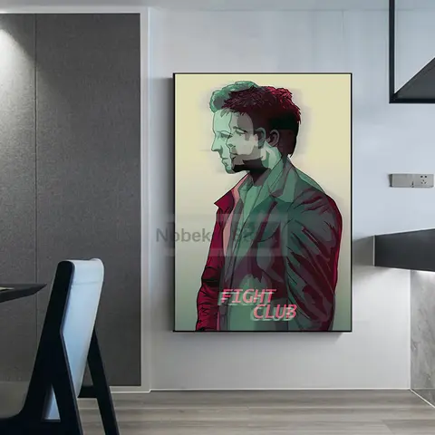 Movies Fight Club Posters Brad Pitt Film Prints Canvas Painting Classic Movies Wall Art Pictures Home Living Room Decoration