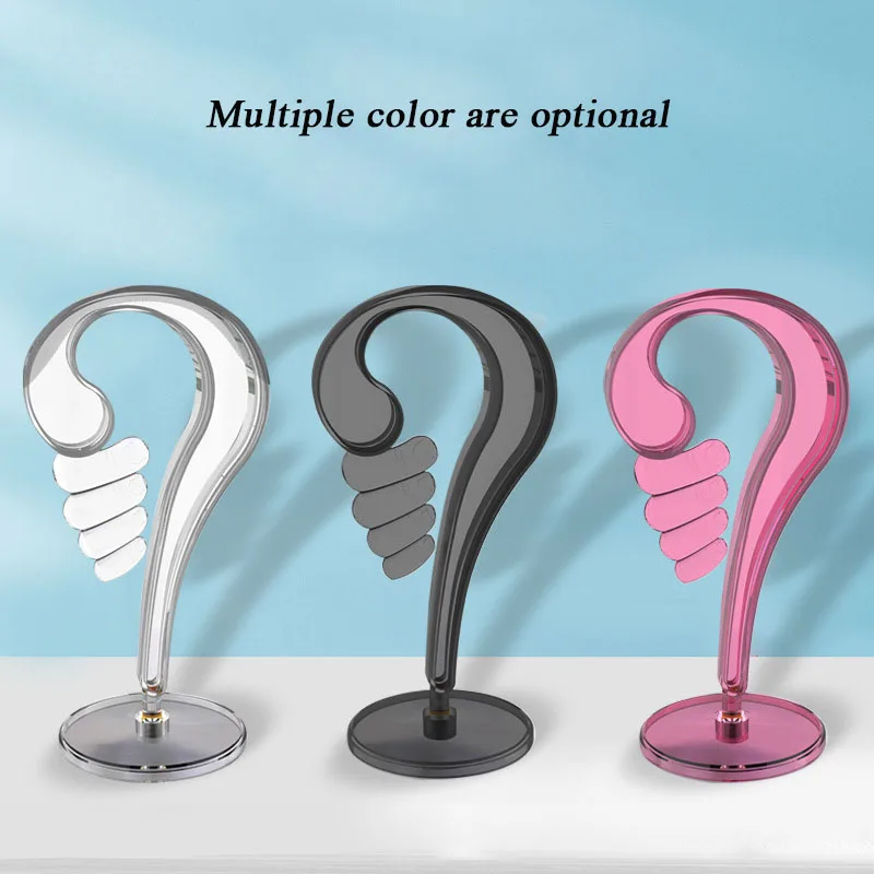 Removable Headset Stand Transparent ABS Finger Shape Universal Computer Headset Hook Hanger with Broad Base
