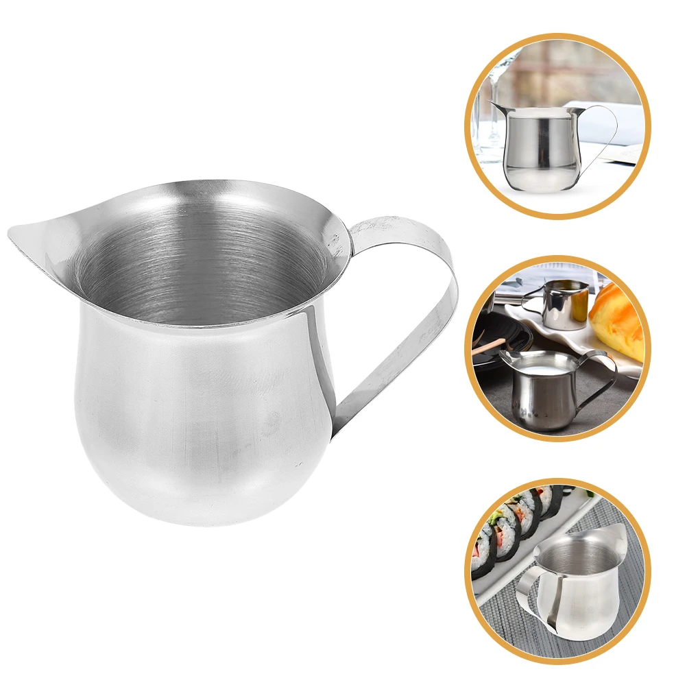 

4pcs Stainless Steel Coffee Milk Cup Small Pitcher Espresso Measuring Creamer Household Frothing Cup Mini Metal Shot Jug Silver