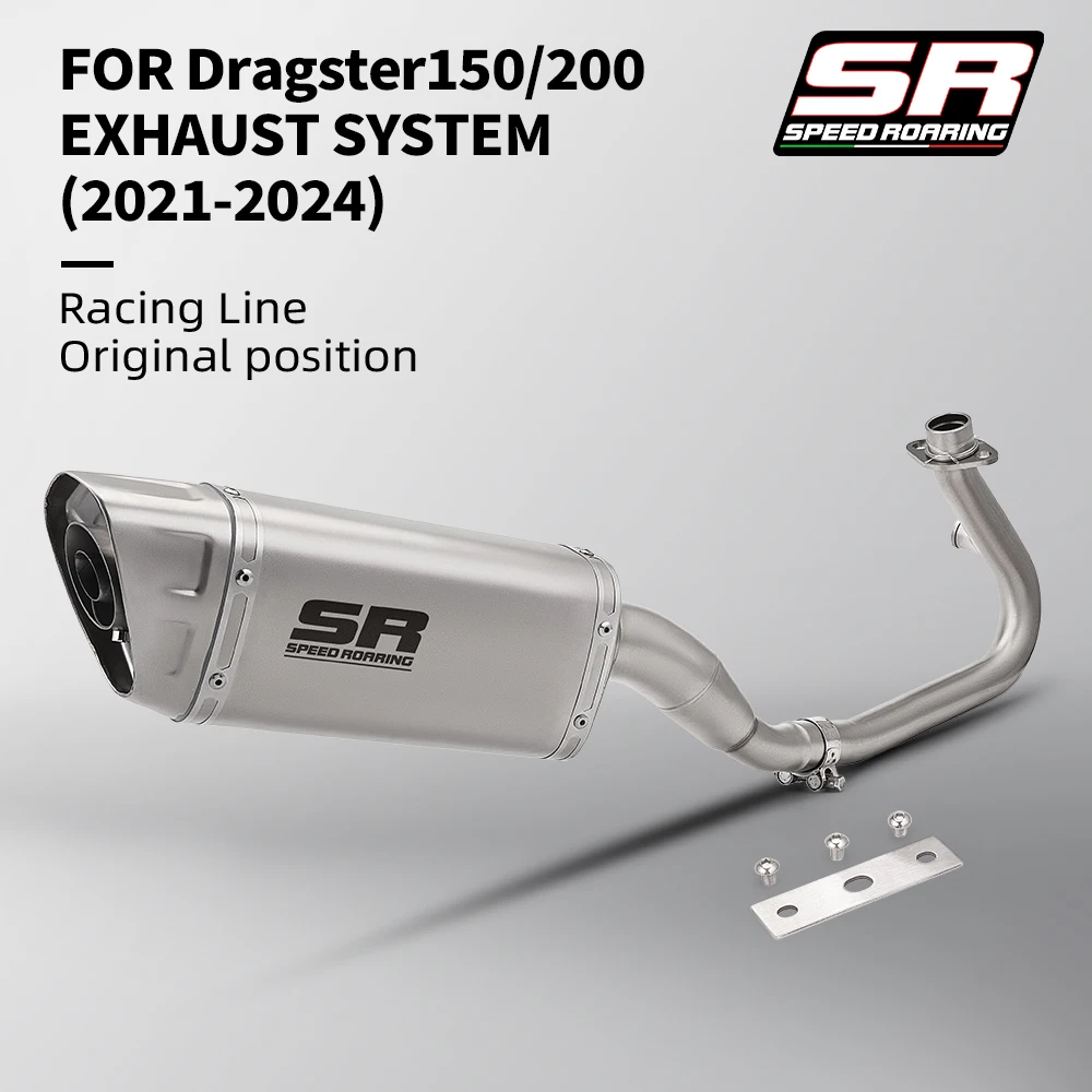 

Motorcycle Full Systems Exhaust Slip-On for Dragster 125 200 Front Link Pipe Escape Moto Special Accessories
