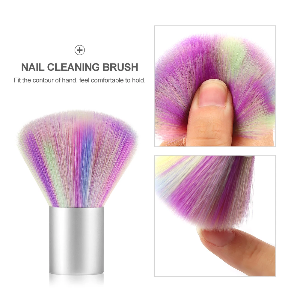 1Pcs Colorful Nail Art Dust Brush Soft Rainbow Mushroom Nail Brush Portable UV Gel Polish Powder Remove Cleaning Brush Beauty To