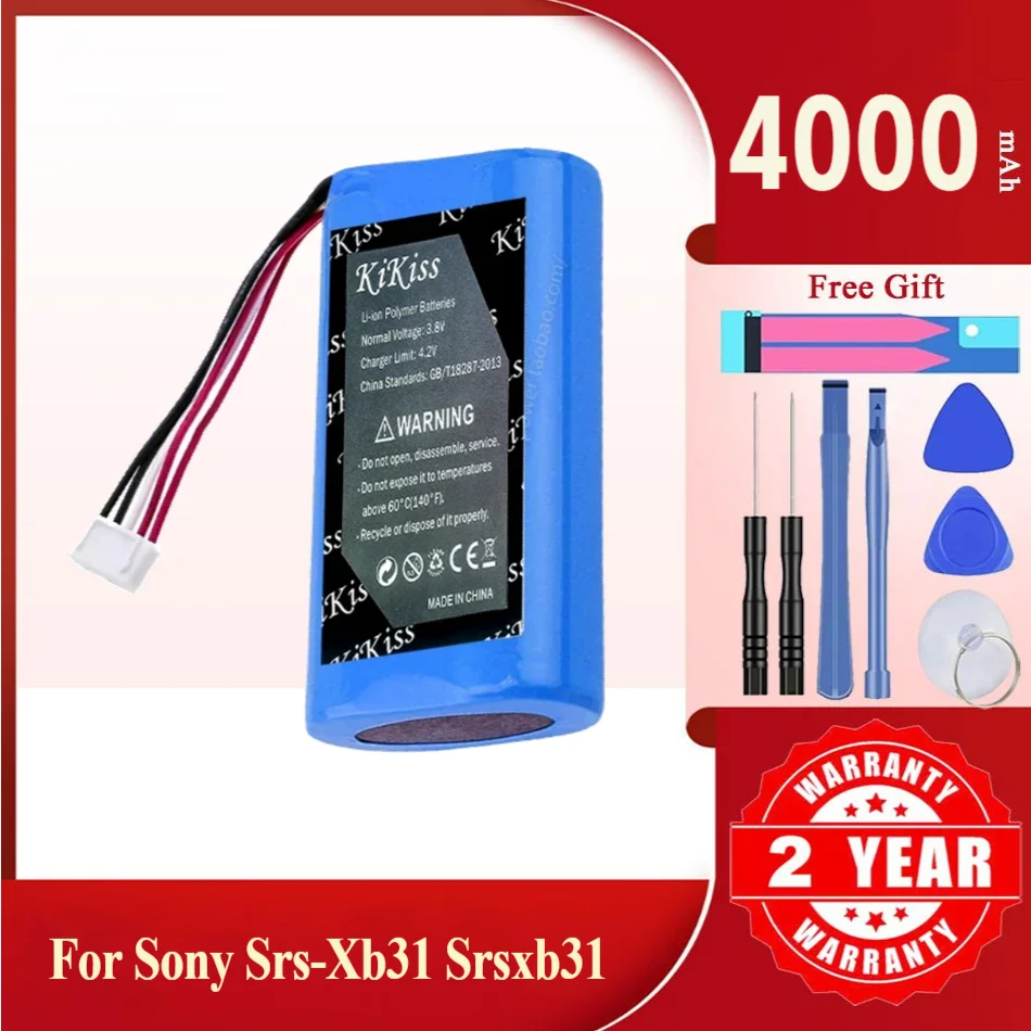 4000mAh KiKiss Replacement Battery For Sony SRS-XB31 SRS-XB33 ST-06 ID1057 IAJOO2NA Bluetooth Speaker Lithium Batteries