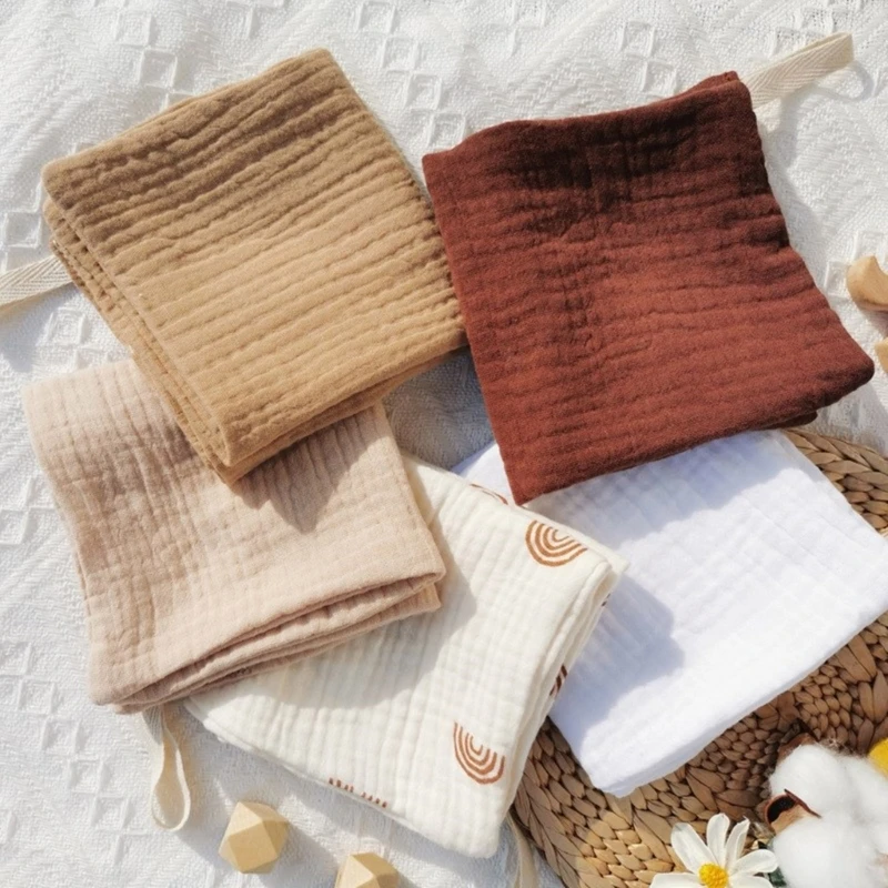 3/5 قطعة مناشف الأطفال الشاش القطنية الناعمة الشاش الوليد تغذية المرايل للجنسين الطفل ساحة الوجه المناشف منشفة مناديل #4