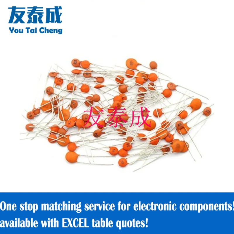 50PCS Circular Ceramic Capacitor 50V 68PF 75PF 82PF 100PF 120PF 150PF 180PF 220P 300P 330PF 470PF 560PF 620P 820PF 1NF(102M)