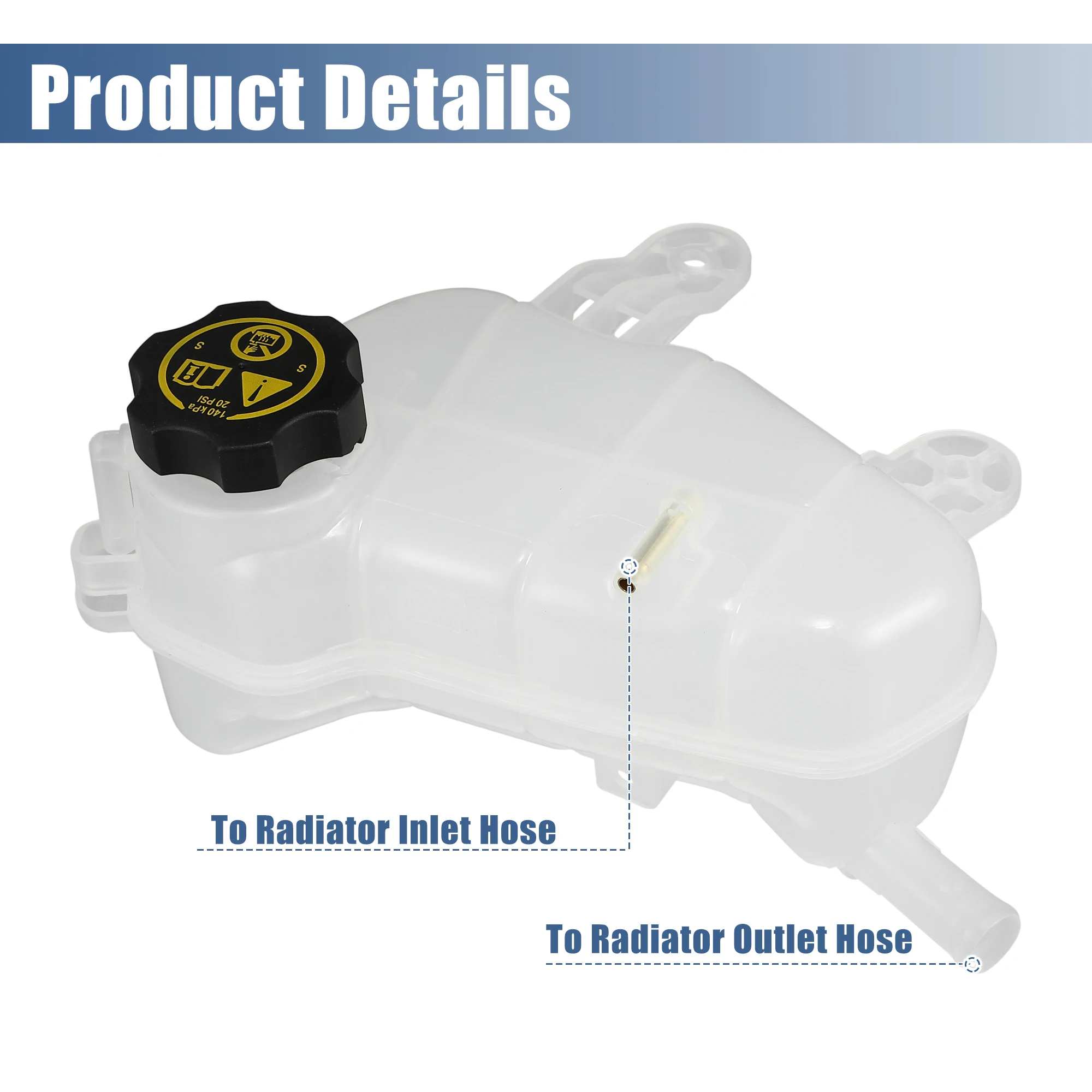 UXCELL 1 Set Coolant Radiator Reservoir Tank 95048411 Coolant Overflow Expansion Bottle with Cap for Chevrolet Sonic 12-20