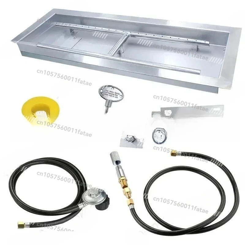 Rectangular Stainless Steel Drop-in Insert Fire Pit H-Shaped Burner Pan with Spark