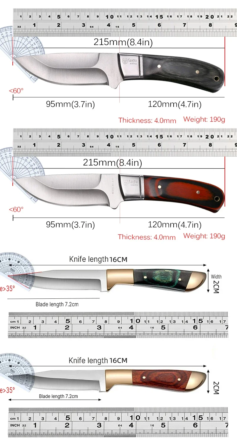 Household Barbecue Knife Stainless Steel Butcher's Boning Knife Meat Cleaver Fruit Knife Paring Knives Vegetable Slicing Knives