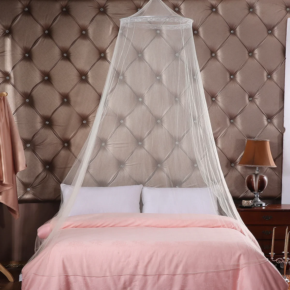 Encrypted dome mosquito net 1.5m-1.8m bed ceiling baby mosquito net ceiling floor court princess wind free installation