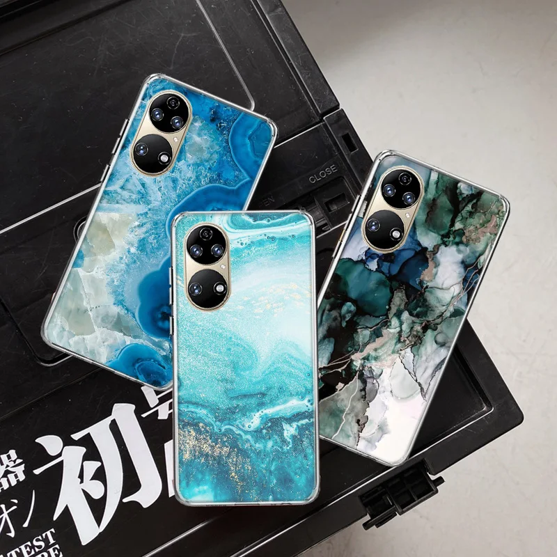 Vintage Marble Crack Wallpaper Phone Case For Huawei P50 Pro P40 P30 Lite P20 P10 Mate 40 Pro 30 20 Lite 10 Cover Shell Coque