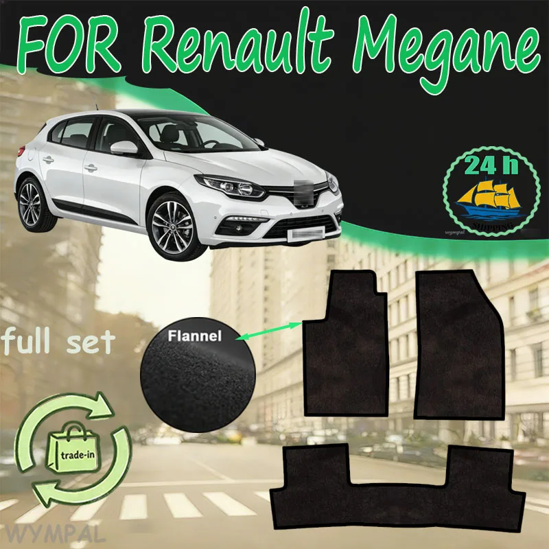 

Фланелевые автомобильные коврики для Renault Megane 4 IV MK4 2017~2023 2020 2021 2022, коврики-накладки, панельные коврики, автомобильные аксессуары