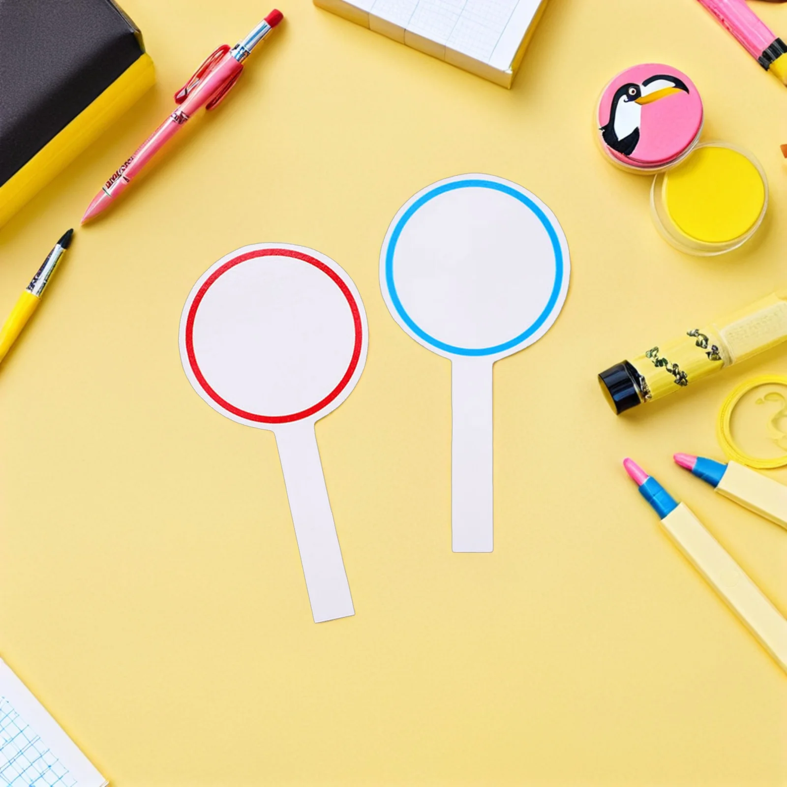 

24Pcs Dry Erase Answer Paddles Portable Writable Blank Scoreboards Handheld Voting Boards for Classroom Games