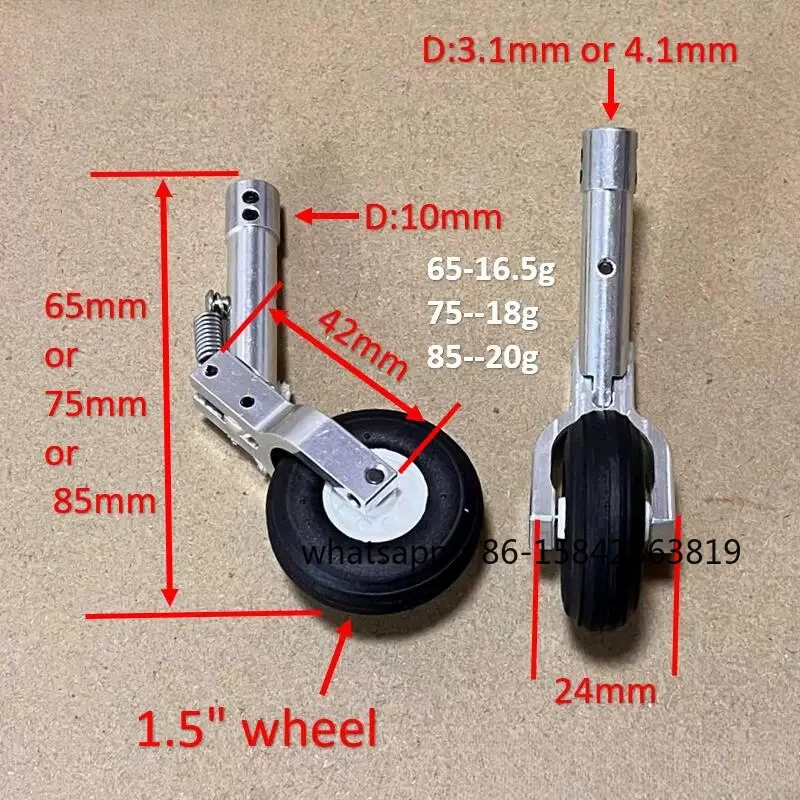 Remote Control Aircraft Accessories Mini Single Wheel 65 75 85mm Kneeling Landing Gear Modified Retractable