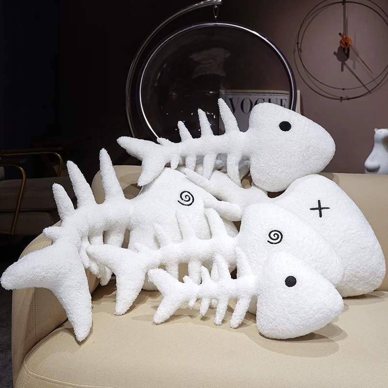 

Плюшевая подушка из рыбьей кости, черные глаза, милая кукла, плюшевая игрушка, кавайная подушка для кровати, мягкая удобная подушка для дивана, подарочные игрушки для девочки