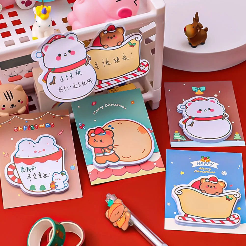 12 Pcs Decorate Note Paper Christmas Sticky Notes Student Sticker for Xmas 11X85X01CM Notepads