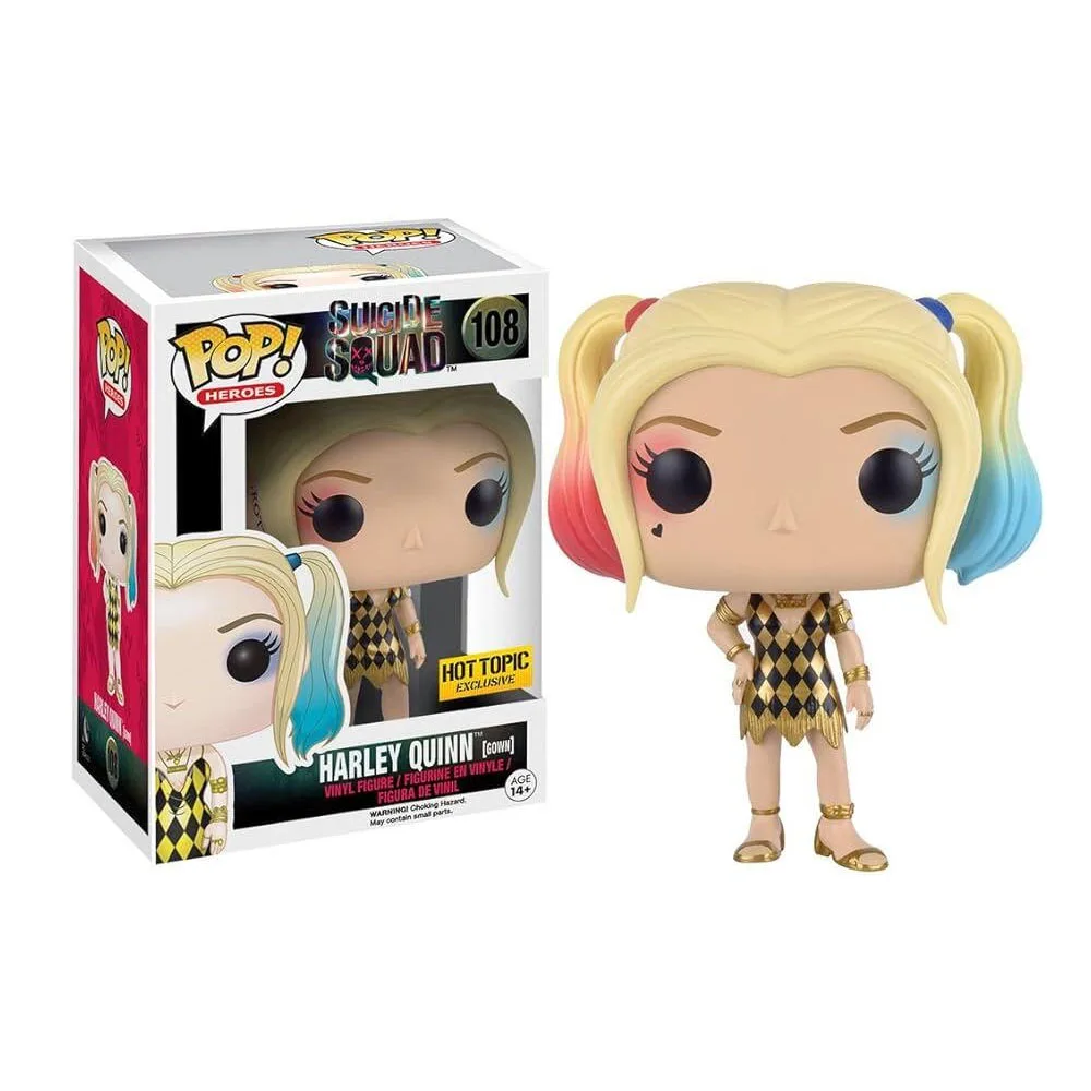 Funko Pop Suicide-Squads Jokers # 104 دكتور هارلين # 135 هارلي # 105 كوين # 108 ألعاب شخصيات الحركة هدايا دمى الفينيل لأبطال Pop-DC