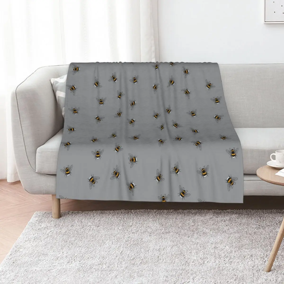Bee Swarm Throw Blanket Blankets Sofas Of Decoration Cute Plaid Shaggy Decoratives Loose Soft Beds Blankets