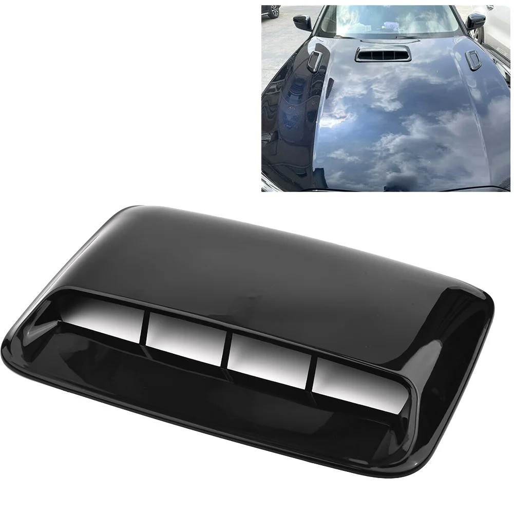 Black Air Flow Intake for bonnet Hood Vent Decorative Scoop Cover Car Stickers Simulation Vent Modified Air Intake
