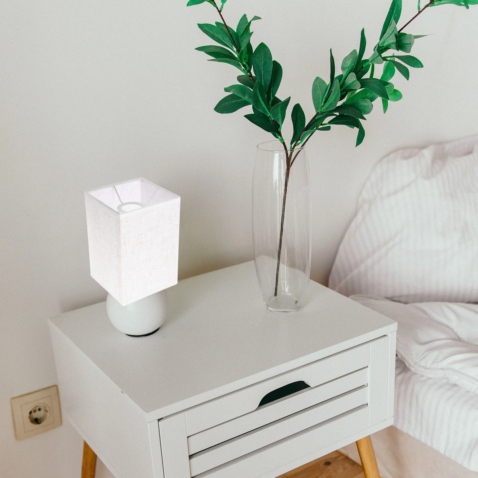 

Square Lampshade Linen Table Floor Desk Cover Medium Rustic Home Bedroom Living Practical Soft Lighting