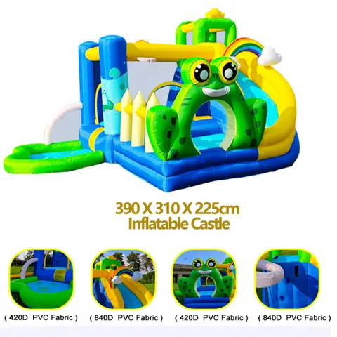 Indoor Children's Inflatable Castle PVC Cross-Border Mini Frog Jumping Bed Home Use Rainbow Slide Birthday Gifts
