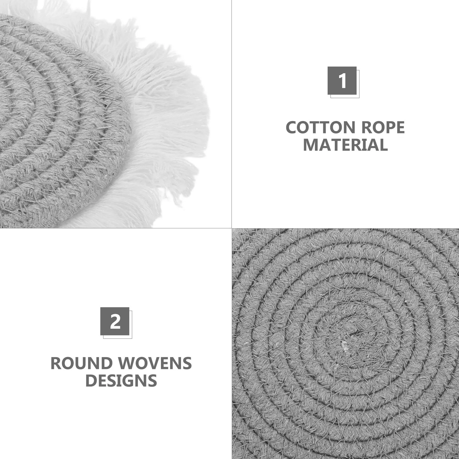 Nordic Style Cotton Rope Tassel Placemat Round Woven Heat Insulation Pot Holder Table Protector Boho Coasters Kitchen Decor