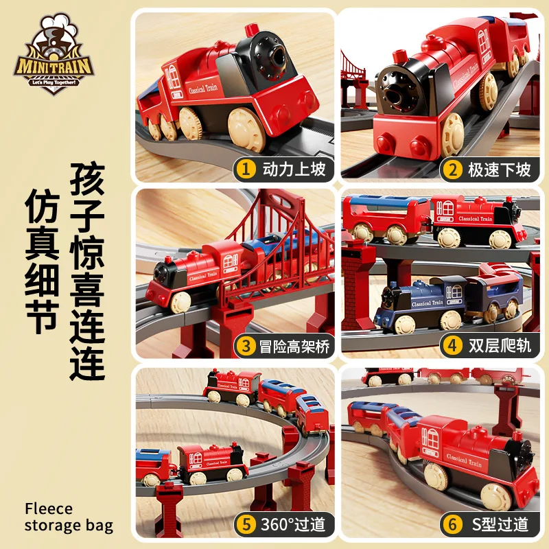 Hot Selling Electric Assembling Rail Train Boy Educational Simulation Model Set Christmas Birthday Gift Train Track Toys