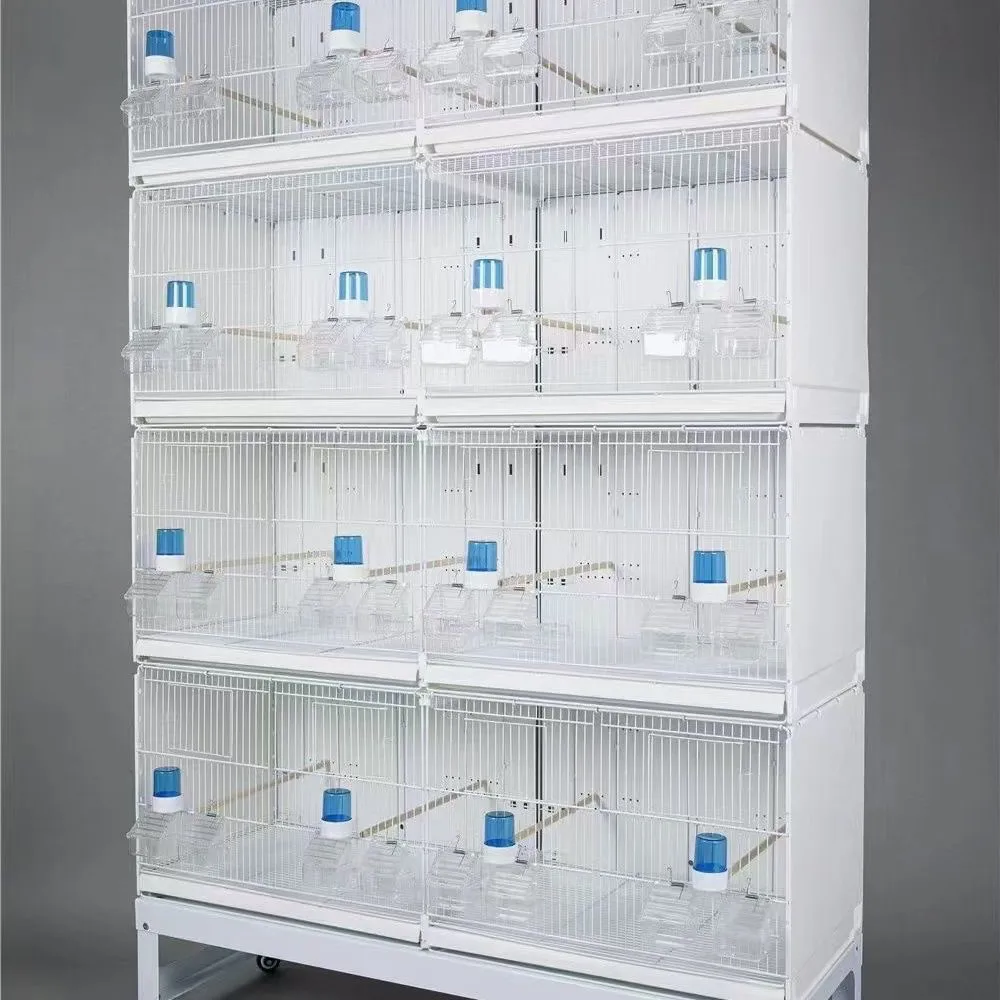 Stackable wheeled cage, multi-compartment separated aviary