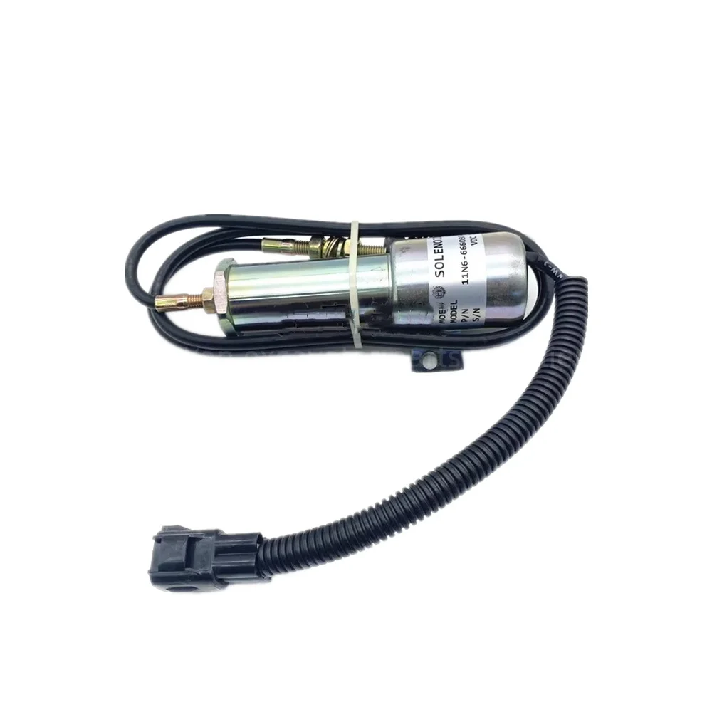 11N6-666030 24V For Hyundai R210/215-7-9 Flameout Solenoid Valve Flameout Switch Oil Cut-off Valve Excavator Parts