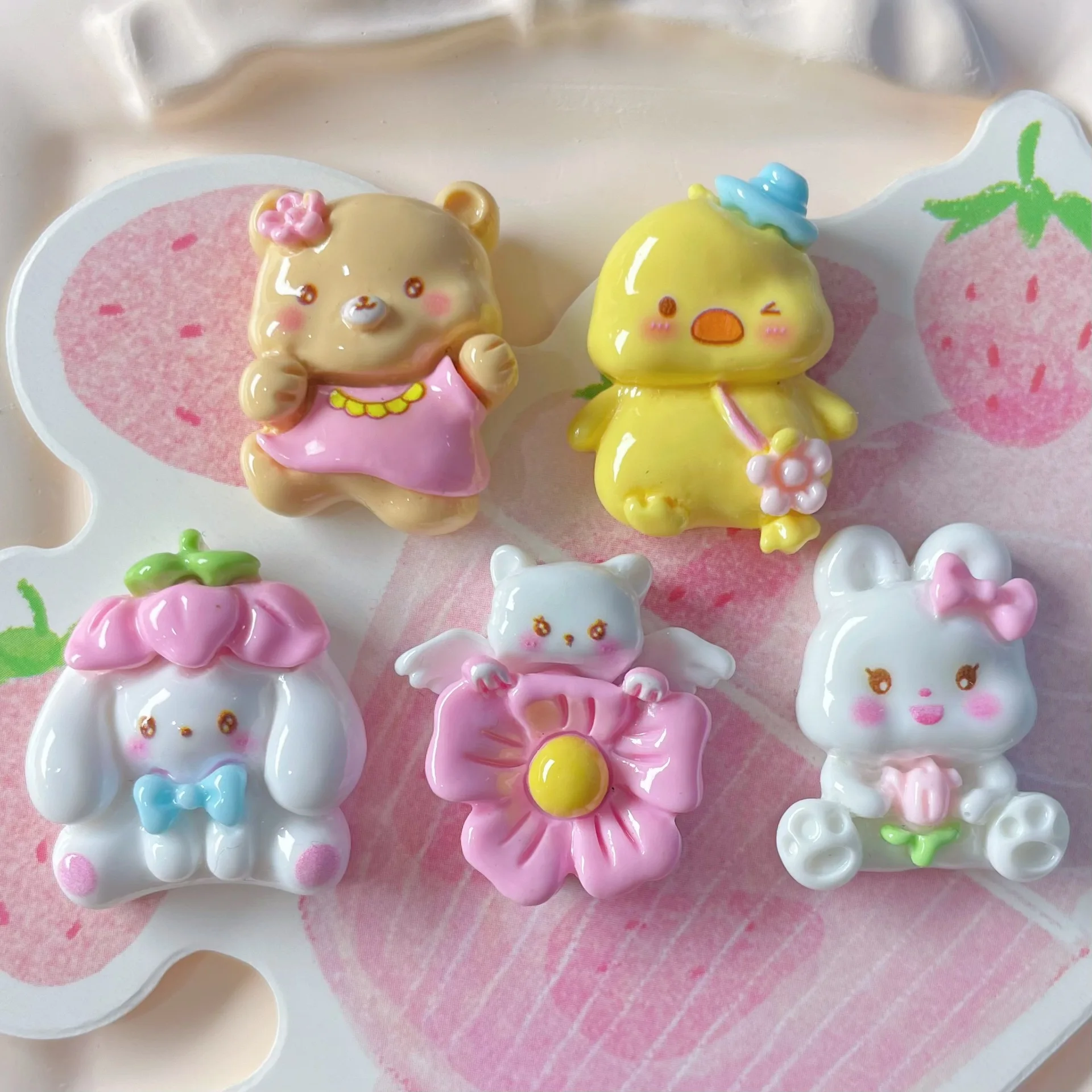 

Kawaii Cartoon Duck Bear Resin Flatback Cabochon DIY Scrapbooking Decorative Craft Making Headgear Accessories