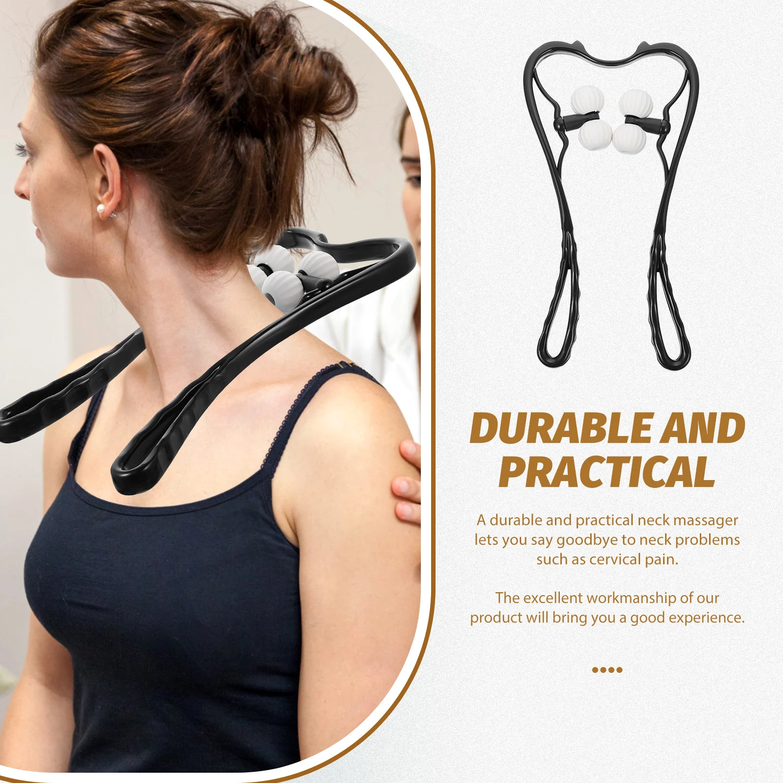 

Neck Massager Manual Roller For Pain Relief Cervical Care Multifunctional Massage Tool Portable Neck Massage Device For