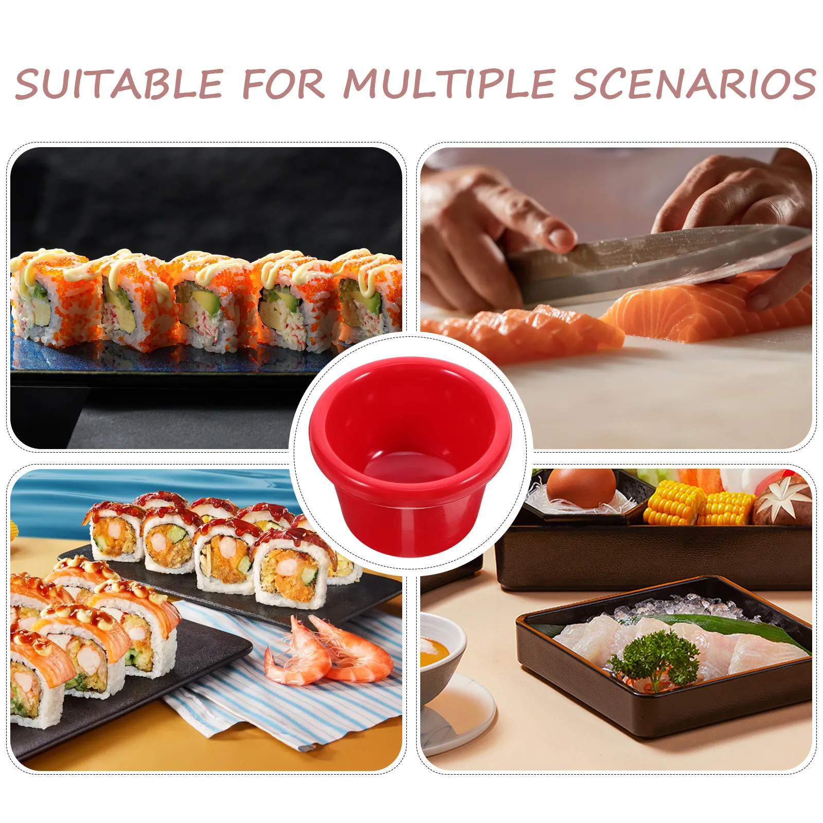 Black Melamine Small Sauce Containers – Dipping Cups, Mini Condiment Bowls for Salad Dressing & Restaurant Use